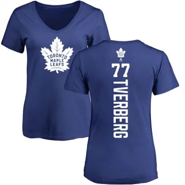 Blue Women's Ryan Tverberg Toronto Maple Leafs Backer T-Shirt -